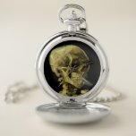 Montres De Poche Van Gogh Fumer du squelette<br><div class="desc">Montre de poche avec peinture à l’huile de Vincent van Gogh Crâne d’un squelette avec cigarette brûlante (1885-86). Un grand cadeau pour les amateurs de post-impressionnisme et d'art hollandais !</div>