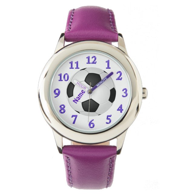 Montres de soccer personnalisées pour filles avec  (devant)
