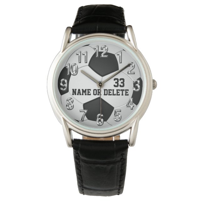 Montres de soccer personnalisées pour hommes, femm (devant)