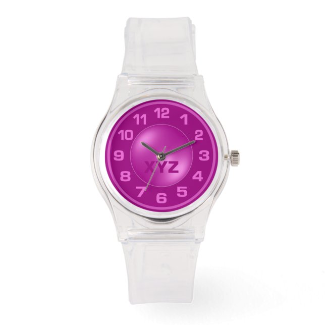 Montres des initiales personnalisées rose brûlées (Recto)
