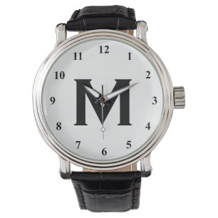 Montres en monogramme noir et blanc Personnalisa