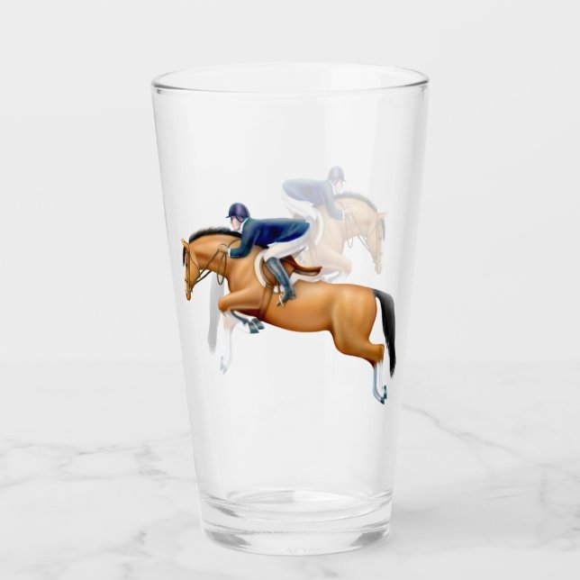 Montrez à cheval sautant le culbuteur en verre (Devant)