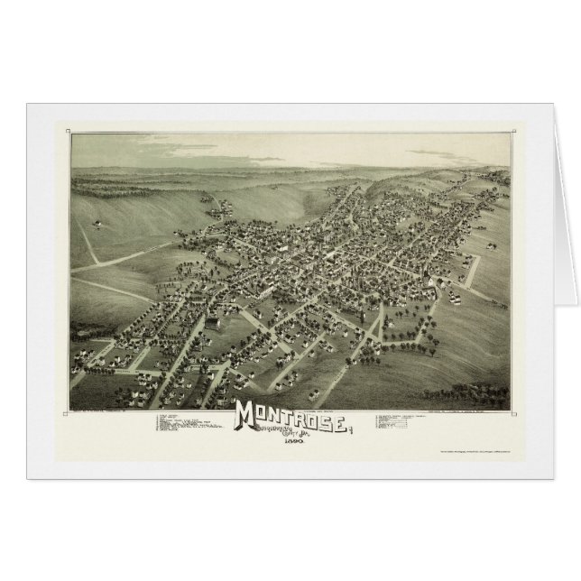 Montrose, carte panoramique de PA - 1890 (Devant horizontal)