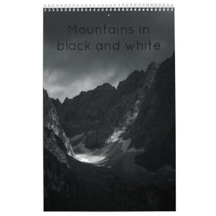 Monts en noir et blanc calendrier photo