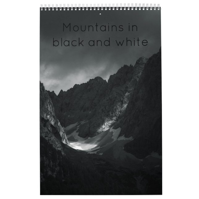 Monts en noir et blanc calendrier photo (Protection)