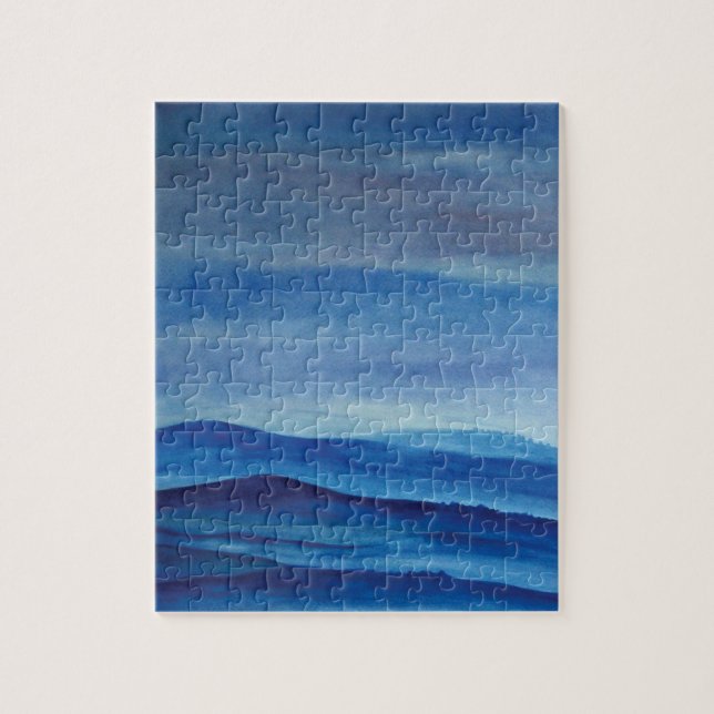 Monts Watercolor Photo Puzzle avec boîte cadeau (Vertical)