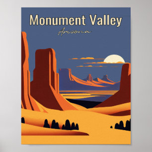 Monument Valley minimaliste Poster vintage Art