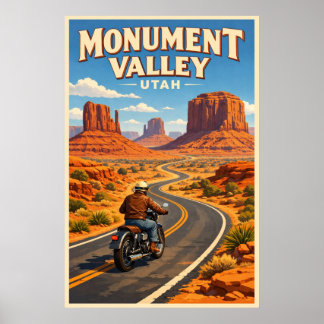 Monument Valley Utah - Affiche de voyage vintage