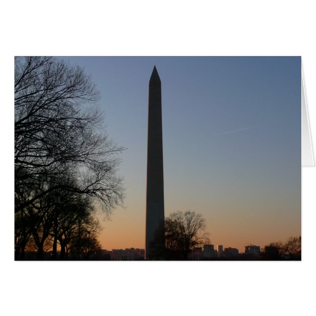 Monument Washington au coucher du soleil à DC (Devant horizontal)