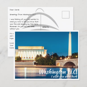 Monuments de Washington DC avec carte postale Poto