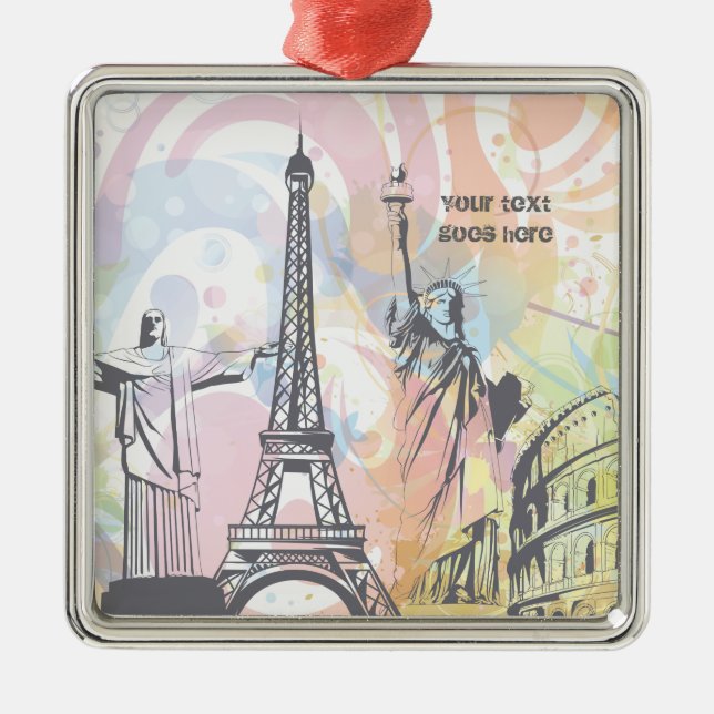 Monuments du monde ornement personnalisé (Devant)