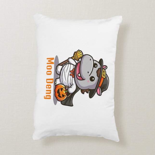 Moo Deng Halloween Coussin (Dos(Vertical))