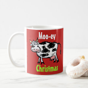 Moo-ey Noël Funny Cow Mug