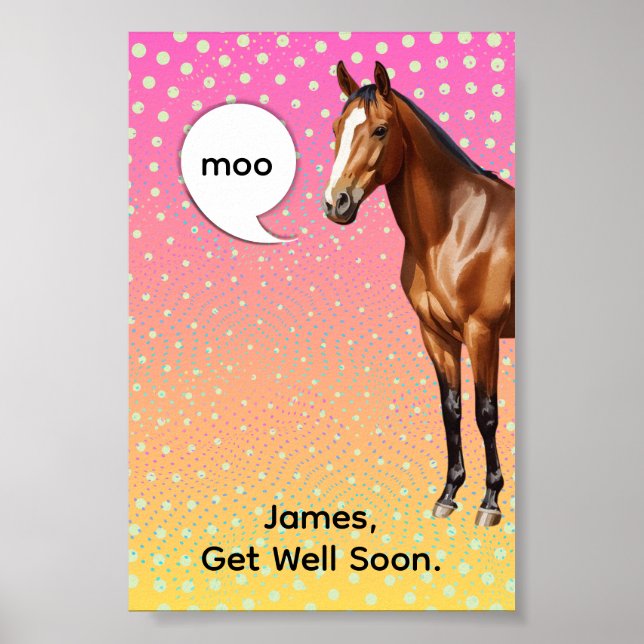 moo get well horse poster (Devant)