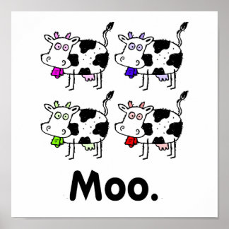 MOO. Impression de vache mignonne