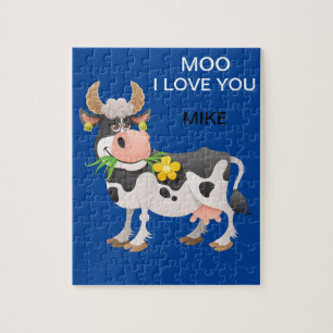 "MOO" JE T'AIME VOIR PUZZLE PERSONNALISÉ.