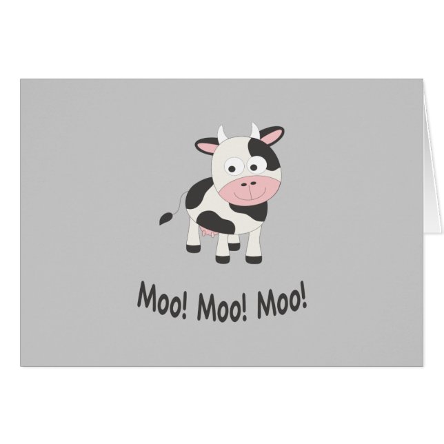 Moo Moo Moo Cute Cartoon Vache (Devant Horizontal)