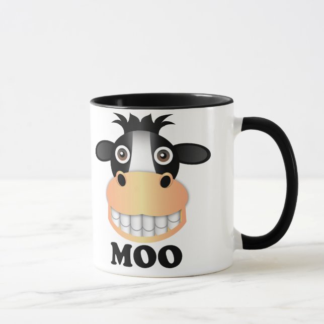 Moo - Noir 11 oz Ringer Mug  (Droite)