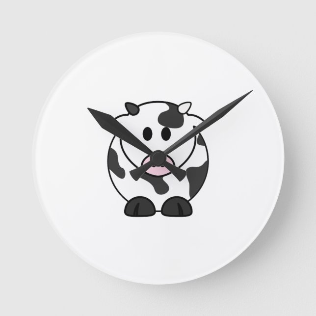 Moo Time – Horloge murale vache mignonne (Recto)