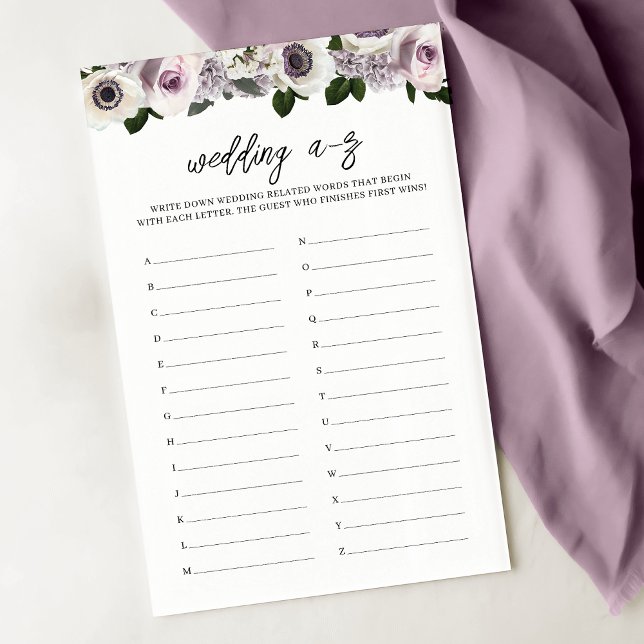 Moody Anemone Violet Fête des mariées Florale A-Z  (Créateur téléchargé)