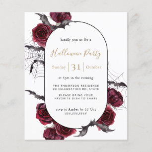 Moody Arch Floral Bourgogne Invitation du parti Ha