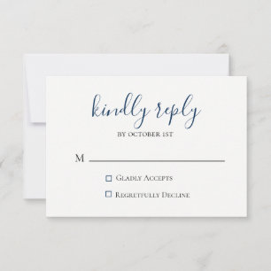 Moody Blue Metallic Wedding Carte RSVP
