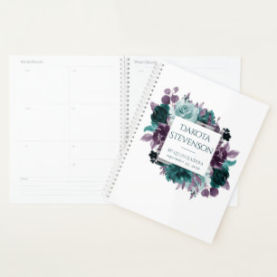 Moody Boho   Turquoise et violet floral foncé pers