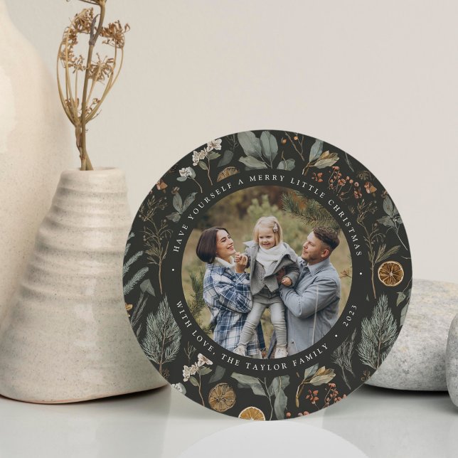 Moody Botanical Round Carte photo (Créateur téléchargé)