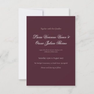 Moody Burgundy Dutch Floral Wedding Invitation