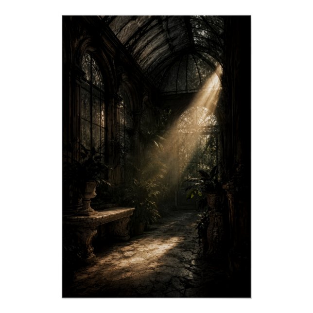 Moody Dark Academia Conservatory Sunbeam Poster (Devant)