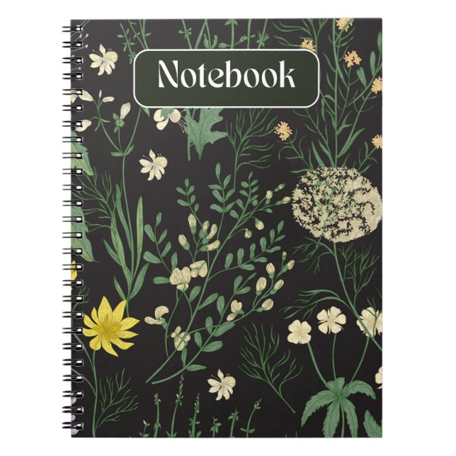 Moody Dark Floral Vintage Carnet botanique (Devant)