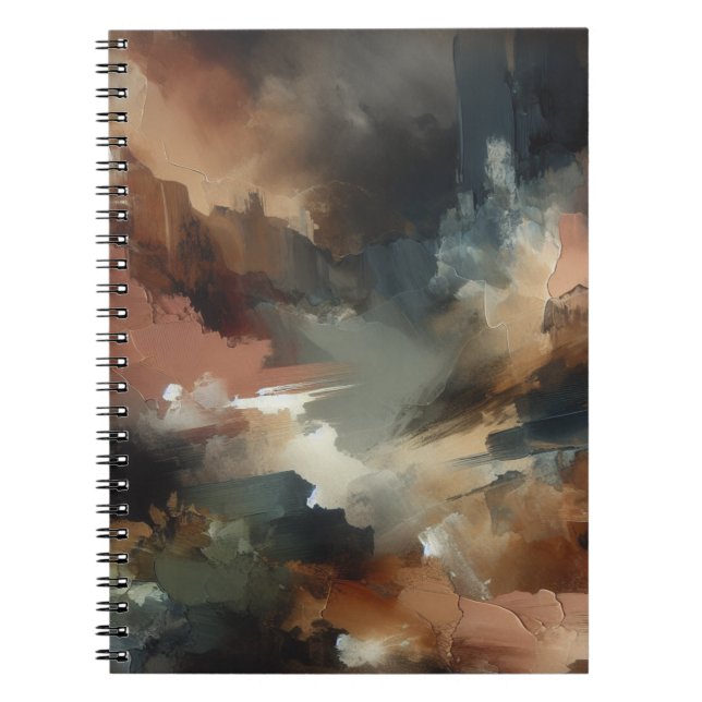 Moody Earth Tone Abstrait Art Carnet (Devant)