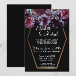 Moody Floral & Black Faire-part de mariage