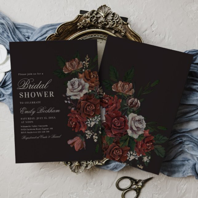 Moody Floral Bridal Shower Invitation (Créateur téléchargé)