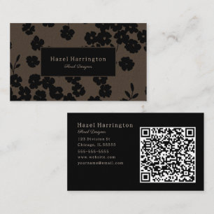 Moody Floral QR Code Carte de visite Floral