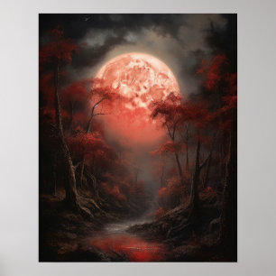 Moody Gothic Moon Art Imprimer Poster