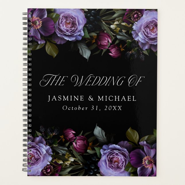 Moody Gothic Purple Floral Mariage (Devant)
