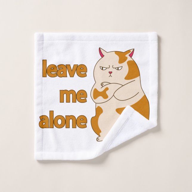 Moody Grosse cat me laisse tranquille (Gant de toilette)