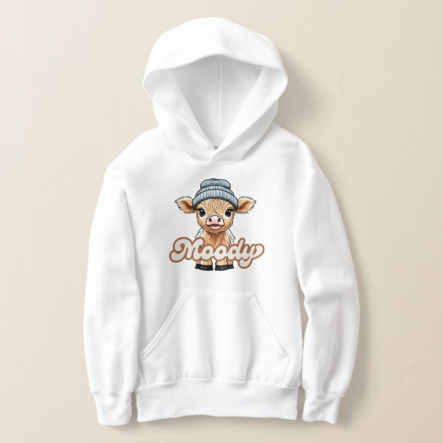 Moody Highland Cow Kids Sweat - shirt à capuche Sw (Poser)