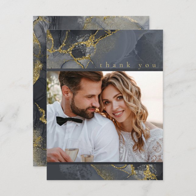 Moody Ink Charcoal Gold Merci Abstrait ID988 (Devant / Derrière)