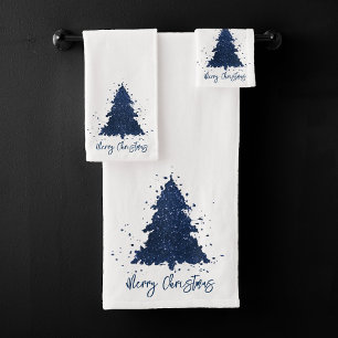 Moody Joyeux Noël Classy Dark Navy Blue Tree