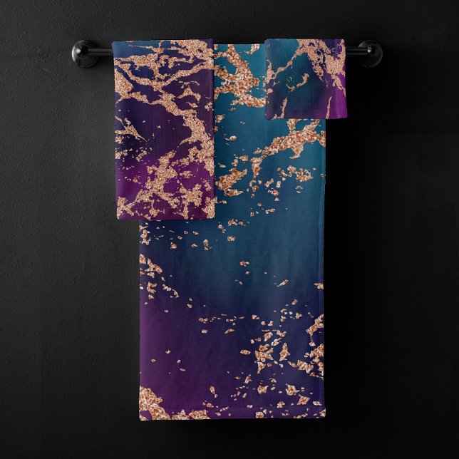 Moody Luxe Marble | Profond violet et Turquoise or (Créateur téléchargé)