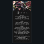 Moody Mariage Menu, Menu Noir, Aquarelle Florale<br><div class="desc">Il s'agit d'un menu dîner sombre moody avec des tons foncés et de beaux accents d'aquarelle. Modifier tous les termes sauf le mot "le". Toutes les couleurs de police sont également modifiables. Les seules couleurs qui ne sont pas modifiables sont les couleurs des flancs d'aquarelle. // Pour les designs correspondants,...</div>