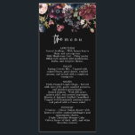 Moody Mariage Menu, Menu Noir, Aquarelle Florale<br><div class="desc">Il s'agit d'un menu dîner sombre moody avec des tons foncés et de beaux accents d'aquarelle. Modifier tous les termes sauf le mot "le". Toutes les couleurs de police sont également modifiables. Les seules couleurs qui ne sont pas modifiables sont les couleurs des flancs d'aquarelle. // Pour les designs correspondants,...</div>
