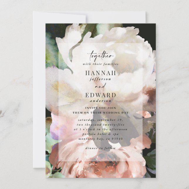 Moody moderne classe sombre automne mariage d'hive (Devant)