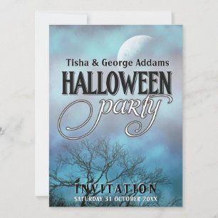 Moody Moon Nuages Halloween Invitations de fête