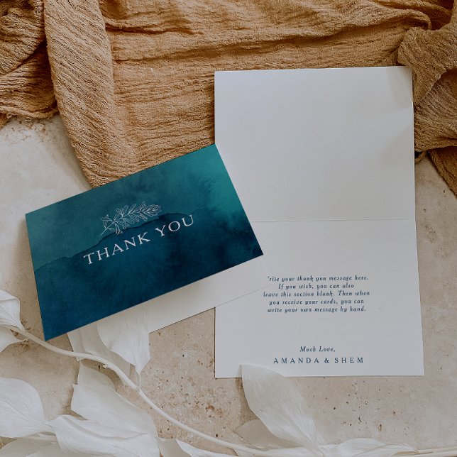 Moody Ocean Watercolor Carte de remerciements (Créateur téléchargé)