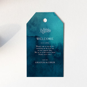 Moody Ocean Watercolor Mariage Bienvenue étiquette