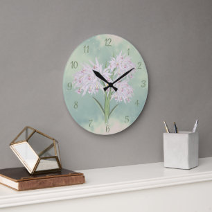 Moody Pastel Aquarelle Orchidées Horloge murale