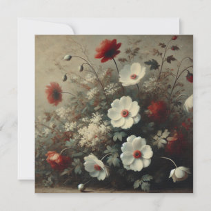 Moody Romantic Florals Invitation d'anniversaire
